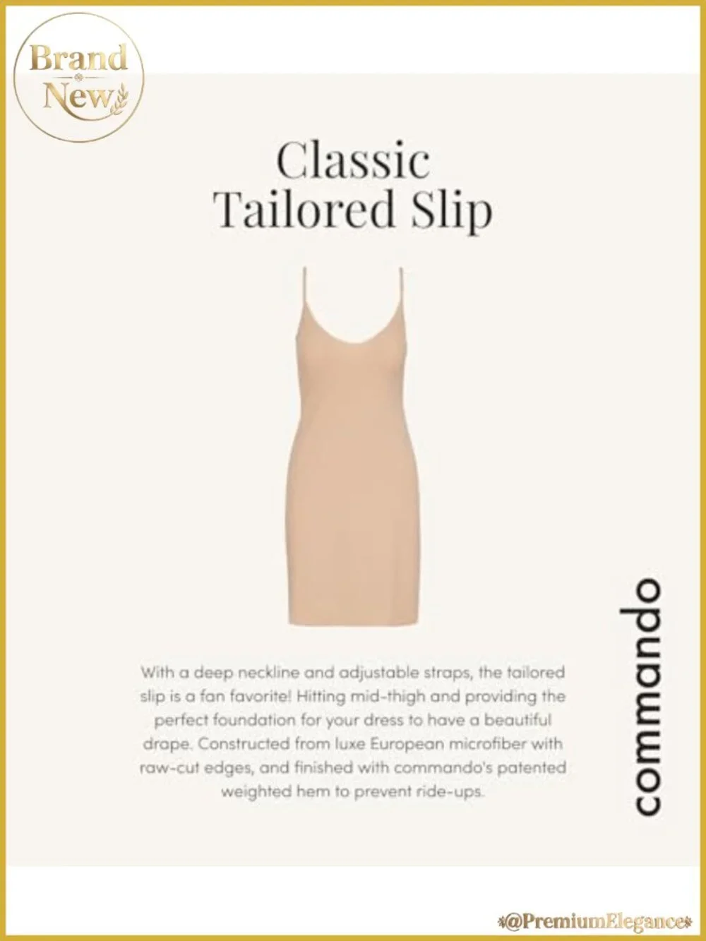 Luxury Microfiber Full Slip with Adjustable Straps & Weighted Hem